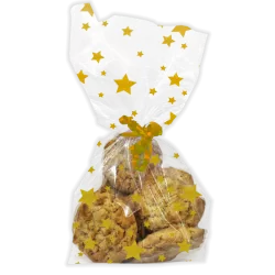 20 Cookies bags "gold stars"