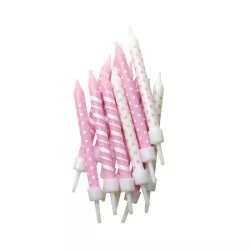 Bougies roses et blanches
