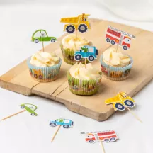 12 Cake toppers véhicules de transport