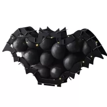 1 support à ballons chauve-souris noir, ballons et guirlande led