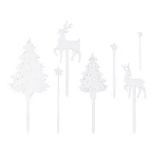 7 cake toppers abeti, stelle e cervi