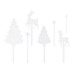 7 cake toppers abeti, stelle e cervi