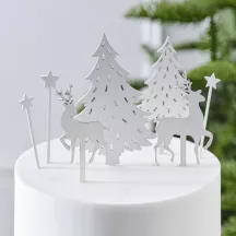 7 cake toppers abeti, stelle e cervi