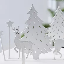 7 cake toppers abeti, stelle e cervi