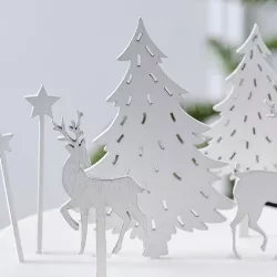 7 cake toppers abeti, stelle e cervi