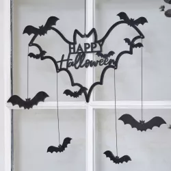 1 decorazione pipistrello Happy Halloween