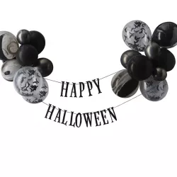 1 Garland "Happy Halloween" with balloons