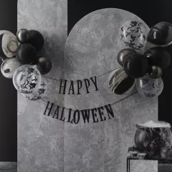 1 Garland "Happy Halloween" with balloons