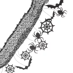 1 schwarze Halloween Hängedekoration von 5 m