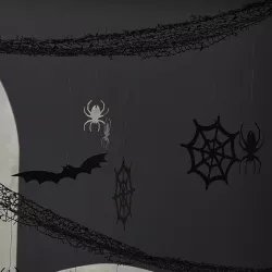 1 schwarze Halloween Hängedekoration von 5 m