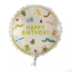 Pallone in foil "Buon compleanno" a forma di insetto