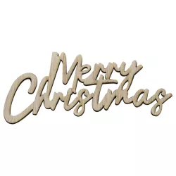 6 small wooden decoration Merry Christmas