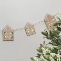 1 Lichterkette Lebkuchenhaus aus Holz