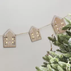 1 Lichterkette Lebkuchenhaus aus Holz