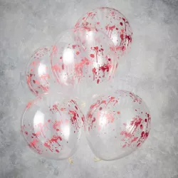 5 Luftballons "Blutspritzer"