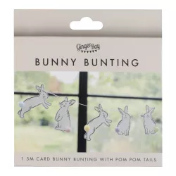 Guirlande de lapin de Pâques avec queue en pompon