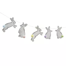 Guirlande de lapin de Pâques avec queue en pompon