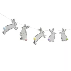 Easter bunny garland with pompom tail