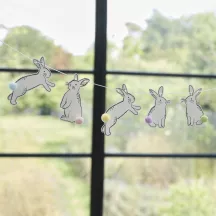 Easter bunny garland with pompom tail