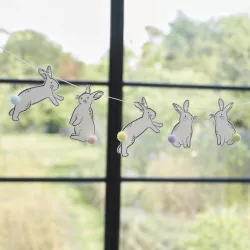 Easter bunny garland with pompom tail