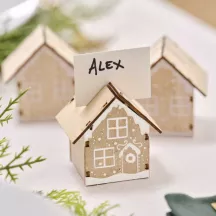 6 segnaposti Casa di legno