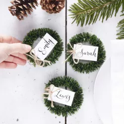 4 segnaposto Corona di Natale