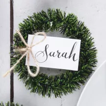 4 Christmas wreath place cards