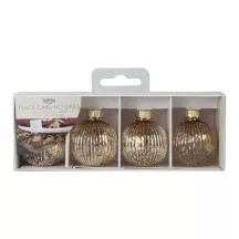 4 Platzkarten Weihnachtskugel
