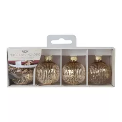 4 Platzkarten Weihnachtskugel