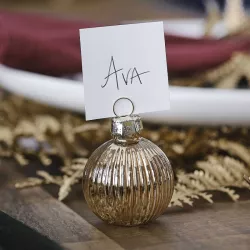 4 Platzkarten Weihnachtskugel