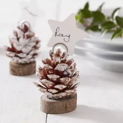 6 Pine cone Christmas place card holders