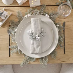 4 Blattwerk Weihnachten Tischsets mit Beeren