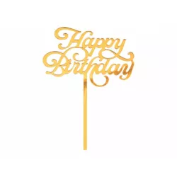 1 Acrylic cake topper - Happy Birthday