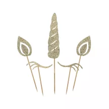 Kit cake topper - unicorno - 5 pezzi.