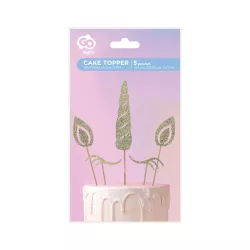 Kit cake topper - unicorno - 5 pezzi.