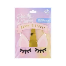 1 Kit cake toppers "Happy birthday" licorne