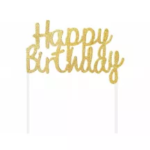 1 Cake topper doré - Happy Birthday
