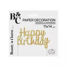 1 Goldener Cake Topper - Happy Birthday