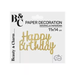 1 Golden cake topper - Happy Birthday