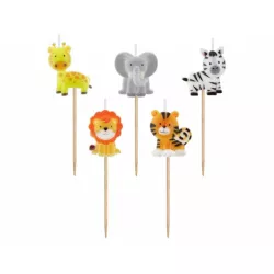 5 candele "Animali della giungla