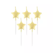 5 Golden stars candles