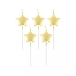 5 Golden stars candles