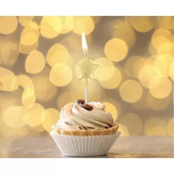 5 Golden stars candles