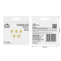 5 Golden stars candles