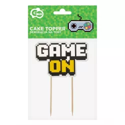 Cake topper "Game on" bianco e giallo