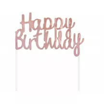 1 Cake topper rose gold - Happy Birthday