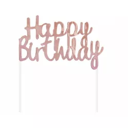 1 Topper per torta oro rosa - Buon compleanno