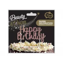 1 Topper per torta oro rosa - Buon compleanno