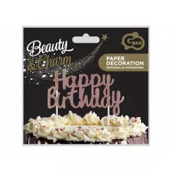 1 Cake topper rose gold - Happy Birthday