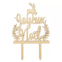 Topper "Joyeux Noël" di legno